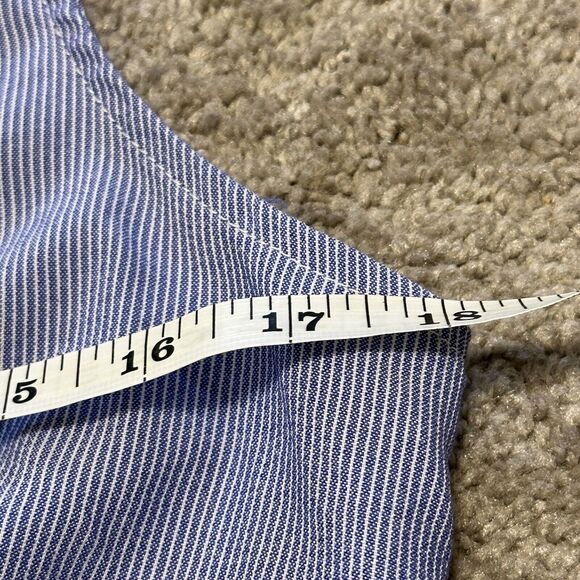 Tahari Women 6 Dress Midi A-line Button Down Sleeveless Striped Blue - Picture 11 of 14